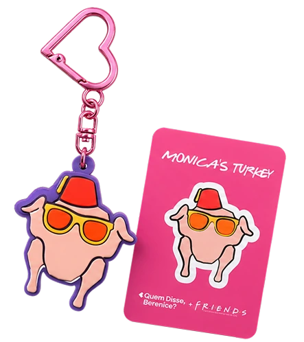 Chaveiro e card colecionável da Monica